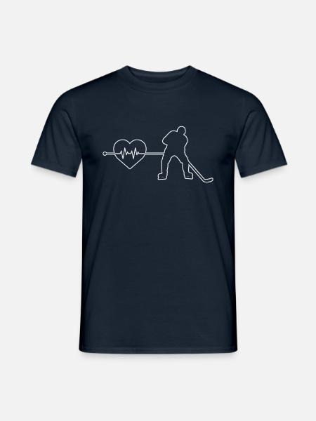Eishockey Herzschlag - Männer T-Shirt - Navy