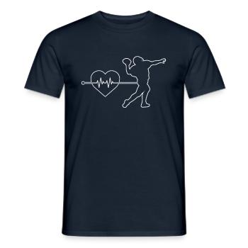 Football Rugby Heartbeat - Men's T-Shirt - navy - Front - AI Model Male 178 light (178cm)