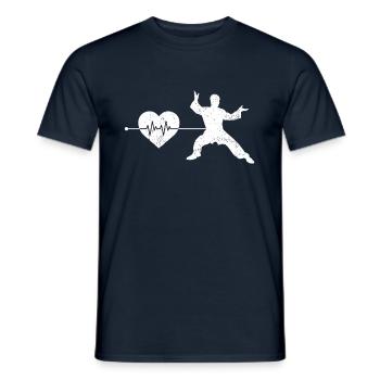 Battement de cœur d’arts martiaux - T-shirt homme - marine - Devant - AI Model Male 178 light (178cm)
