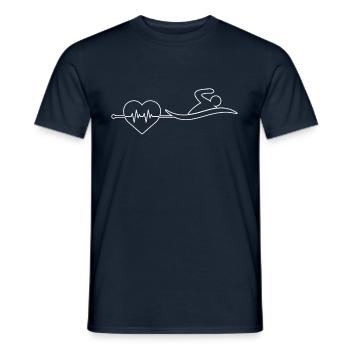 Schwimmen Herzschlag - Männer T-Shirt - Navy - Vorne - AI Model Male 178 light (178cm)