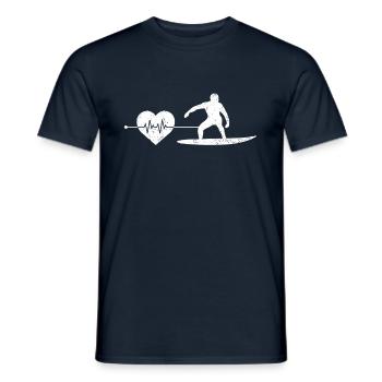 Surfen Herzschlag - Männer T-Shirt - Navy - Vorne - AI Model Male 178 light (178cm)