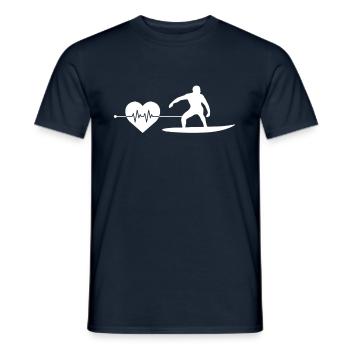 Surfen Herzschlag - Männer T-Shirt - Navy - Vorne - AI Model Male 178 light (178cm)