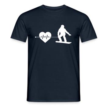 Snowboarden Herzschlag - Männer T-Shirt - Navy - Vorne - AI Model Male 178 light (178cm)
