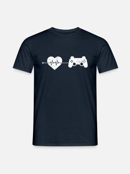 gaming Herzschlag - Männer T-Shirt - Navy