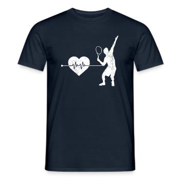 Tennis Herzschlag - Männer T-Shirt - Navy - Vorne - AI Model Male 178 light (178cm)