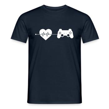 Gaming heartbeat - Men's T-Shirt - navy - Front - AI Model Male 178 light (178cm)