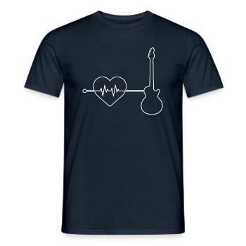 EGitarre heartbeat - Men's T-Shirt - navy - Front - AI Model Male 178 light (178cm)