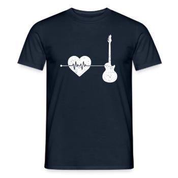 E Guitare Heartbeat - T-shirt homme - marine - Devant - AI Model Male 178 light (178cm)