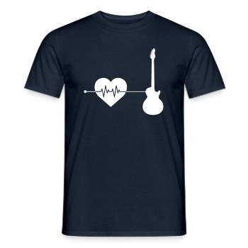 E Guitare Heartbeat - T-shirt homme - marine - Devant - AI Model Male 178 light (178cm)