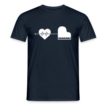 Piano Piano Heartbeat - Men's T-Shirt - navy - Front - AI Model Male 178 light (178cm)