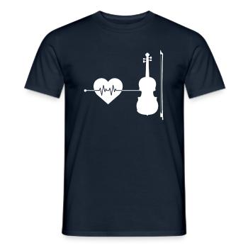 Violin Heartbeat - Men's T-Shirt - navy - Front - AI Model Male 178 light (178cm)