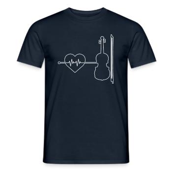 Violin Violin Heartbeat - Men's T-Shirt - navy - Front - AI Model Male 178 light (178cm)