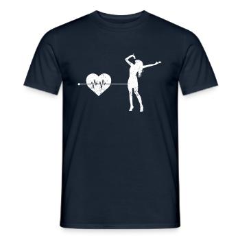 Singing heartbeat - Men's T-Shirt - navy - Front - AI Model Male 178 light (178cm)