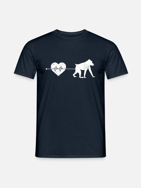 Affe Herzschlag - Männer T-Shirt - Navy