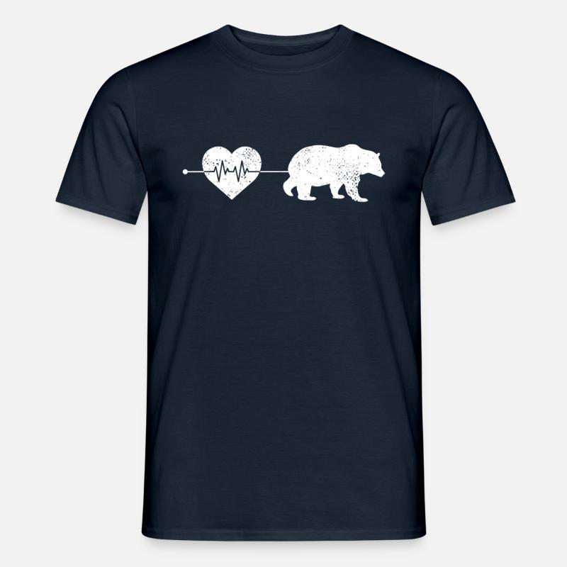 Bär Herzschlag - Männer T-Shirt - Navy
