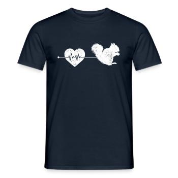 Squirrel heartbeat - Men's T-Shirt - navy - Front - AI Model Male 178 light (178cm)