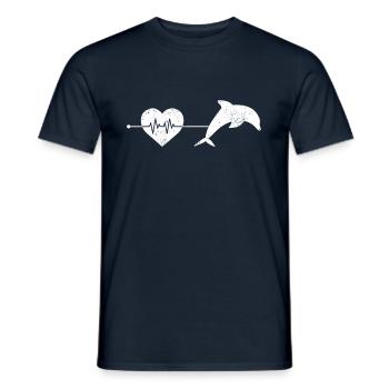 Delfin Herzschlag - Männer T-Shirt - Navy - Vorne - AI Model Male 178 light (178cm)