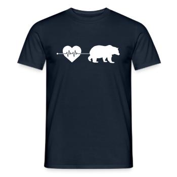 Bear heartbeat - Men's T-Shirt - navy - Front - AI Model Male 178 light (178cm)