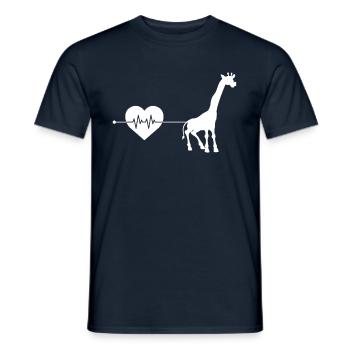 Giraffe Herzschlag - Männer T-Shirt - Navy - Vorne - AI Model Male 178 light (178cm)