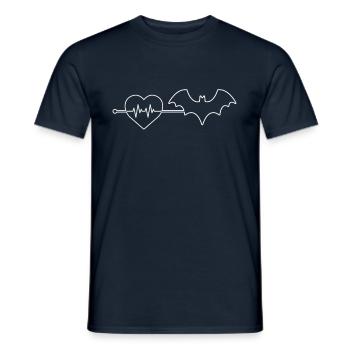 Bat heartbeat - Men's T-Shirt - navy - Front - AI Model Male 178 light (178cm)