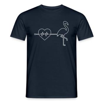 Flamingo heartbeat - Men's T-Shirt - navy - Front - AI Model Male 178 light (178cm)