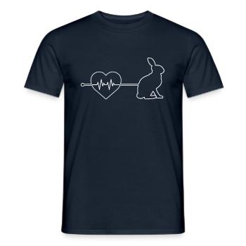 Rabbit heartbeat - Men's T-Shirt - navy - Front - AI Model Male 178 light (178cm)