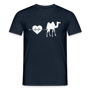 Dromedary camel heartbeat - Men's T-Shirt - navy - Front - AI Model Male 178 light (178cm)