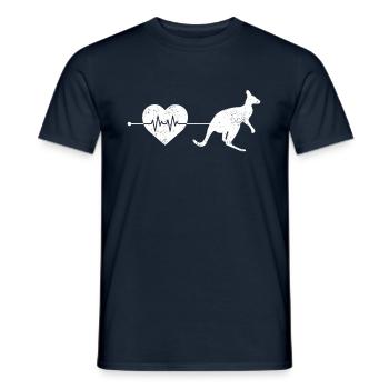 Battements de cœur kangourou - T-shirt homme - marine - Devant - AI Model Male 178 light (178cm)