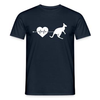 Battements de cœur kangourou - T-shirt homme - marine - Devant - AI Model Male 178 light (178cm)