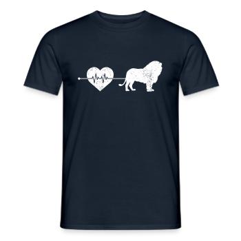 Löwe Herzschlag - Männer T-Shirt - Navy - Vorne - AI Model Male 178 light (178cm)