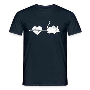 Maus Herzschlag - Männer T-Shirt - Navy - Vorne - AI Model Male 178 light (178cm)