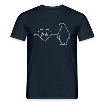 Pinguin Herzschlag - Männer T-Shirt - Navy - Vorne - AI Model Male 178 light (178cm)