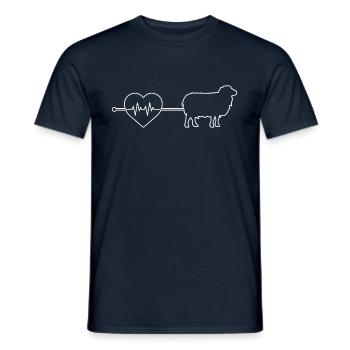Schaf Herzschlag - Männer T-Shirt - Navy - Vorne - AI Model Male 178 light (178cm)