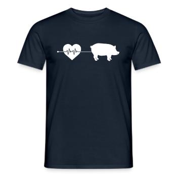 Pig heartbeat - Men's T-Shirt - navy - Front - AI Model Male 178 light (178cm)