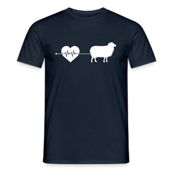 Schaf Herzschlag - Männer T-Shirt - Navy - Vorne - AI Model Male 178 light (178cm)