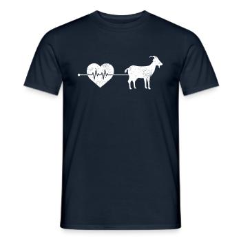 Ziege Herzschlag - Männer T-Shirt - Navy - Vorne - AI Model Male 178 light (178cm)