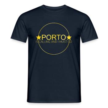 Porto Spruch - Männer T-Shirt - Navy - Vorne - AI Model Male 178 light (178cm)