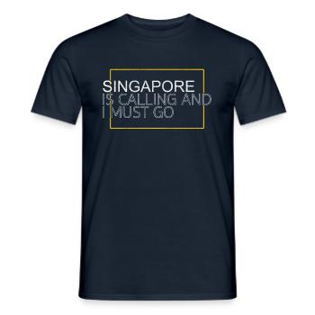 Citation de Singapour - T-shirt homme - marine - Devant - AI Model Male 178 light (178cm)