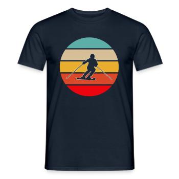 Ski Retro - Männer T-Shirt - Navy - Vorne - AI Model Male 178 light (178cm)