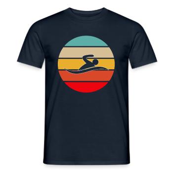 Natation Rétro - T-shirt homme - marine - Devant - AI Model Male 178 light (178cm)