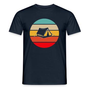 Camping rétro - T-shirt homme - marine - Devant - AI Model Male 178 light (178cm)