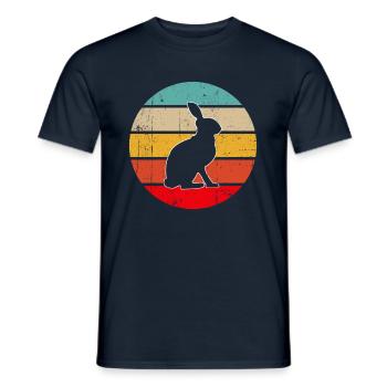 Lapin Rétro - T-shirt homme - marine - Devant - AI Model Male 178 light (178cm)