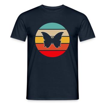 Schmetterling Retro - Männer T-Shirt - Navy - Vorne - AI Model Male 178 light (178cm)
