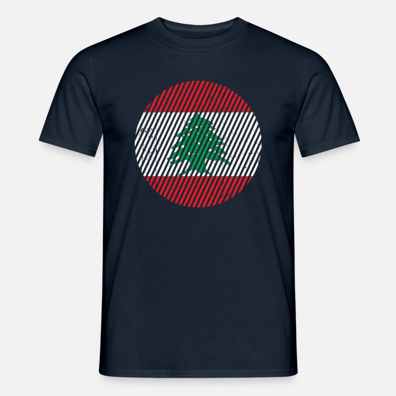 libanon flagge - Männer T-Shirt - Navy