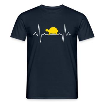 Turtle heartbeat - Men's T-Shirt - navy - Front - AI Model Male 178 light (178cm)