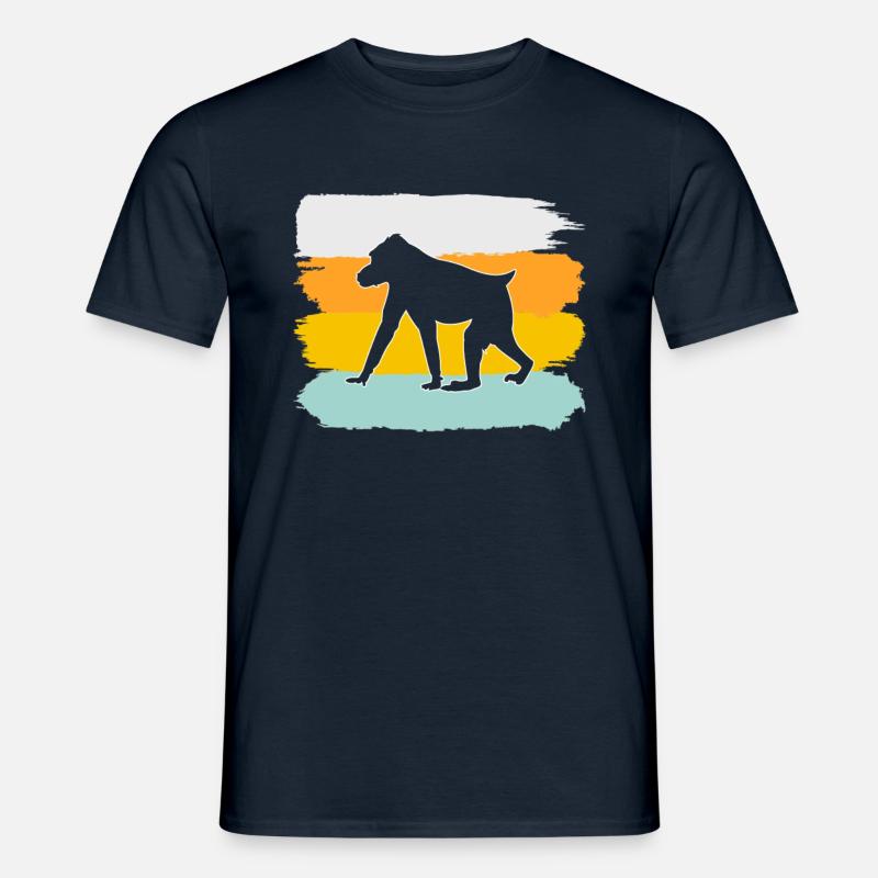 Affe Retro - Männer T-Shirt - Navy