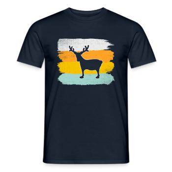 Moose Retro - T-shirt homme - marine - Devant - AI Model Male 178 light (178cm)