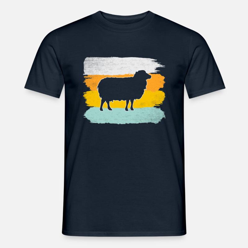 Schaf Retro - Männer T-Shirt - Navy
