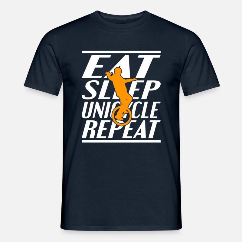 Essen Schlafen Einrad - Männer T-Shirt - Navy