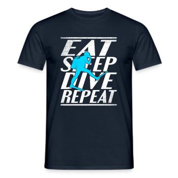 Alimentation Sommeil Plongée - T-shirt homme - marine - Devant - AI Model Male 178 light (178cm)